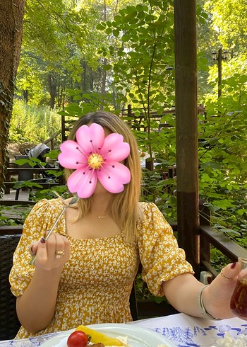 Sarı Leopar Desenli Bohem Uzun Elbise - Görsel 2