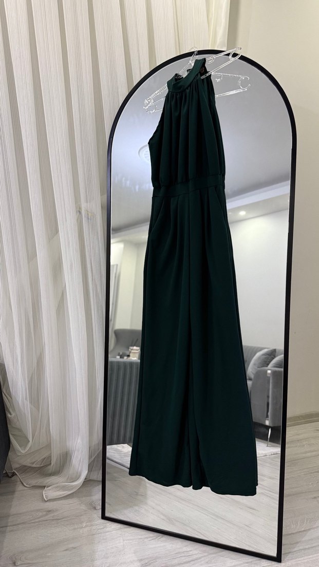 Kadın Halter Yaka Uzun Tulum - Altın Tonları - Görsel 3