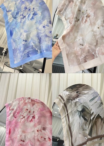 Şeffaf Pastel Kadın İpek şallar