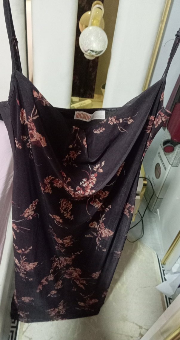 Çiçek Desenli kahve Uzun Bohem Elbise - Görsel 2