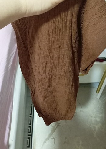 Kadın Kahverengi Keten Uzun Kollu tunik takım - Görsel 5