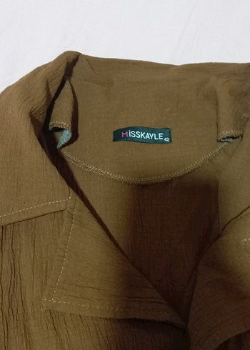 Kadın Kahverengi Keten Uzun Kollu tunik takım - Görsel 6