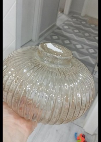 Bej Renkli Şeffaf Cam Vazo - Görsel 2