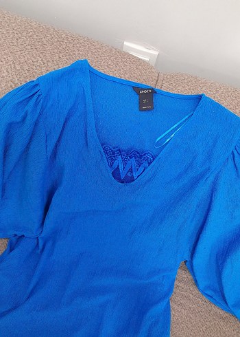 Mavi V Yaka Hamile Tunik - Görsel 3