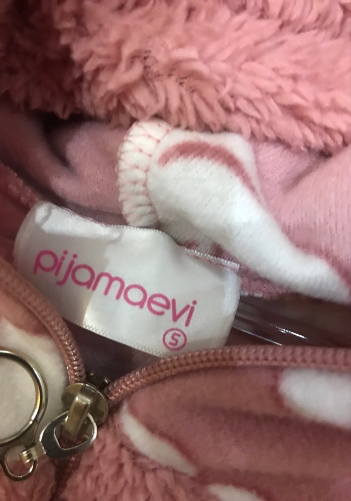 Pembe Bulut Desenli Kapüşonlu Kadın Tulum - Görsel 3