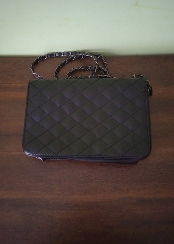 Klasik Siyah Deri Kadın Çanta - Görsel 3