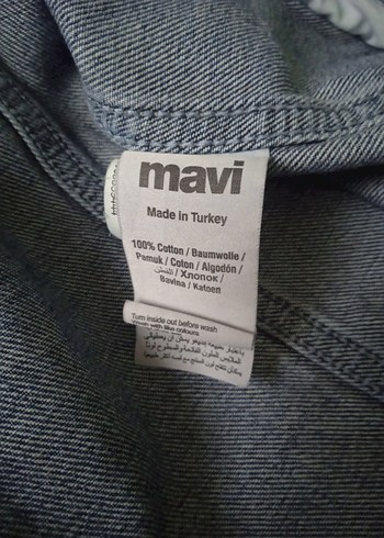 Mavi Jean Ceket Gri Kapüşonlu - Görsel 5