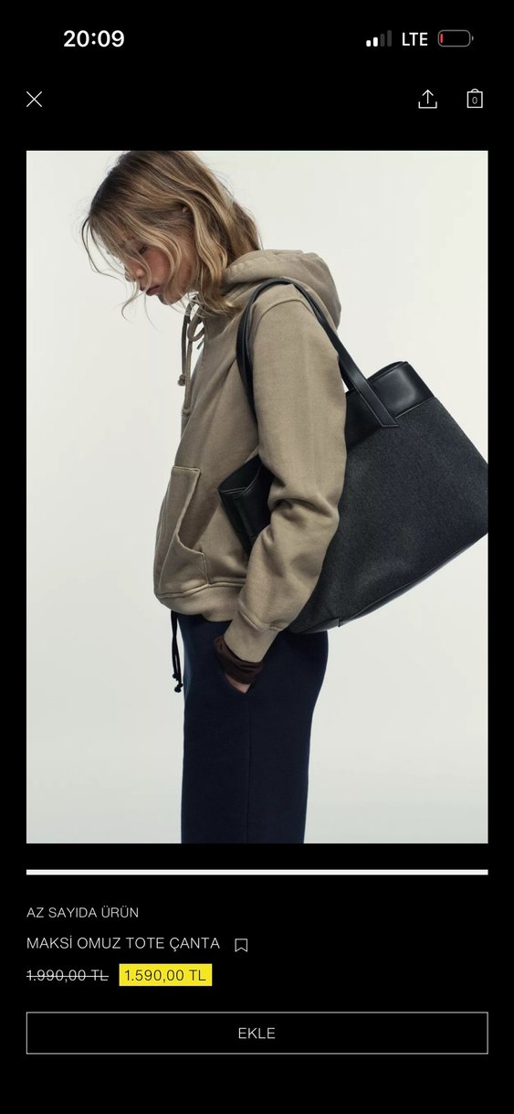 MAKSİ OMUZ TOTE ÇANTA - Görsel 3