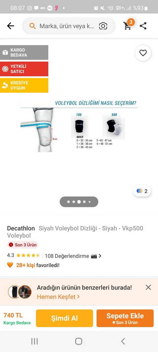 Siyah VOLEYBOL Diz Koruyucu - Görsel 2