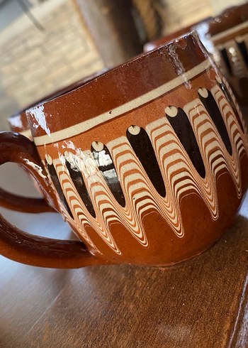 Kahverengi Seramik Kulplu Kupa Seti - Görsel 4