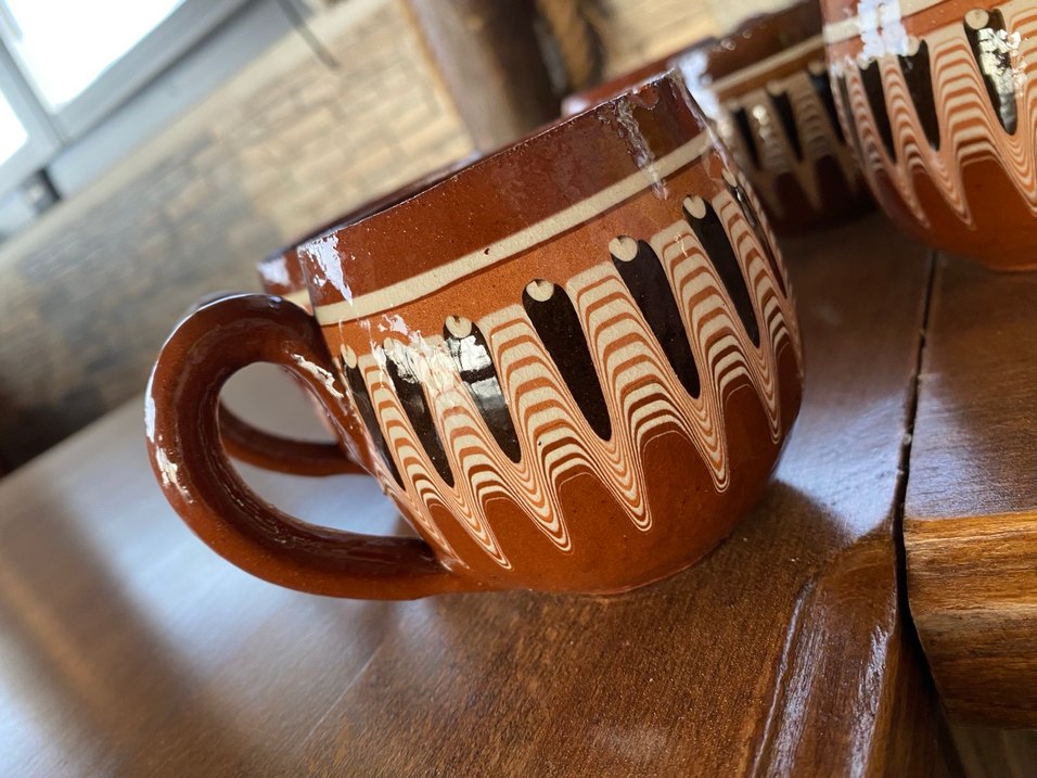 Kahverengi Seramik Kulplu Kupa Seti - Görsel 4