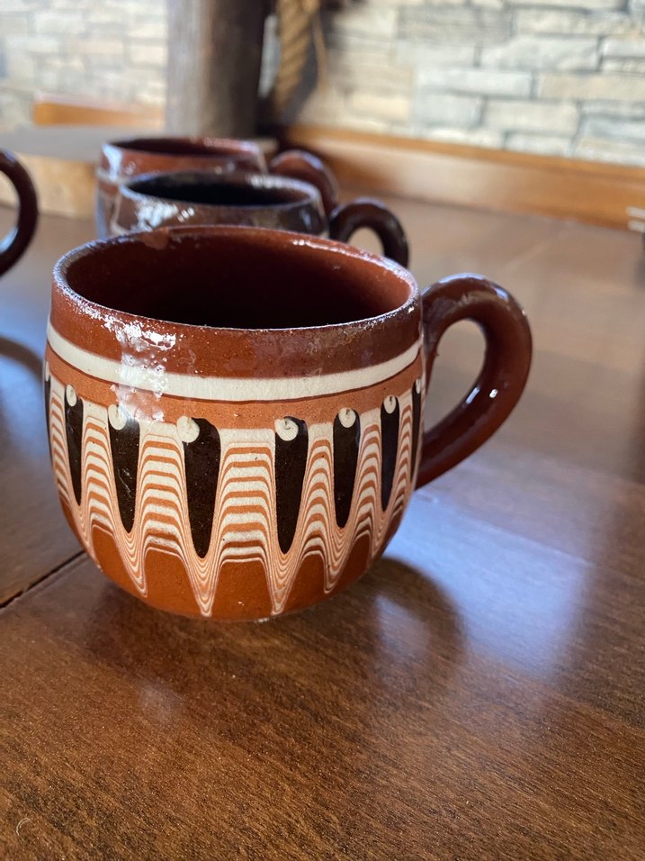 Kahverengi Seramik Kulplu Kupa Seti - Görsel 3