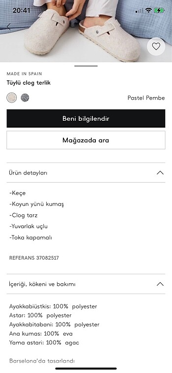 36 Beden Mango | Pastel Ekru Pembe | Tüylü Clog Terlik
