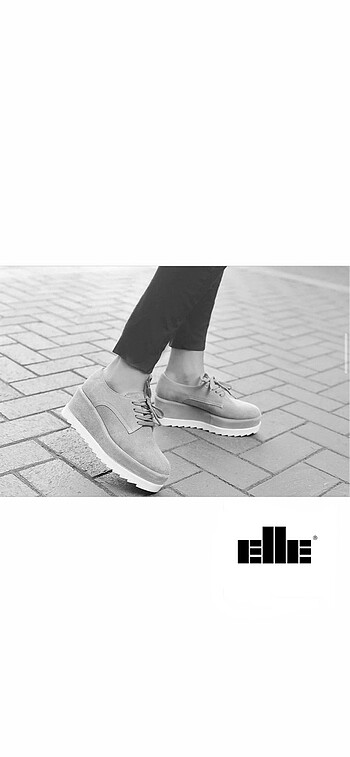 Elle Elle | Gri Süet Platform Ayakkabı