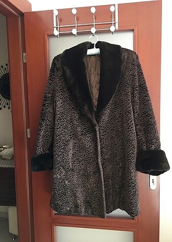 Oversize | Kahverengi Peluş Suni Kürk Kaban
