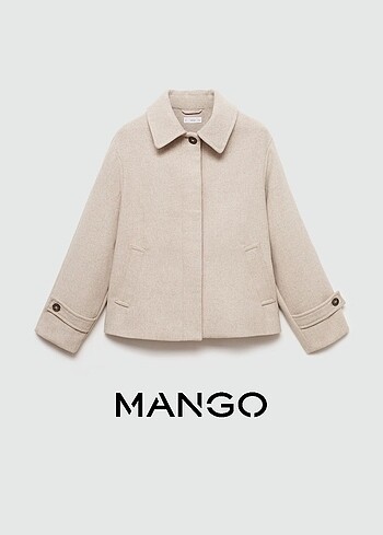Mango | Girls Kısa Kumaş Palto | Orta Kahverengi