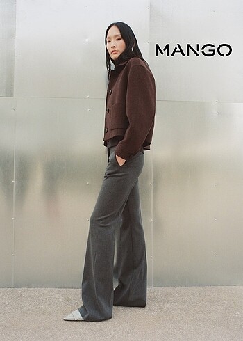 Mango Mango | Kahverengi Cepli Yün Ceket Yakalı
