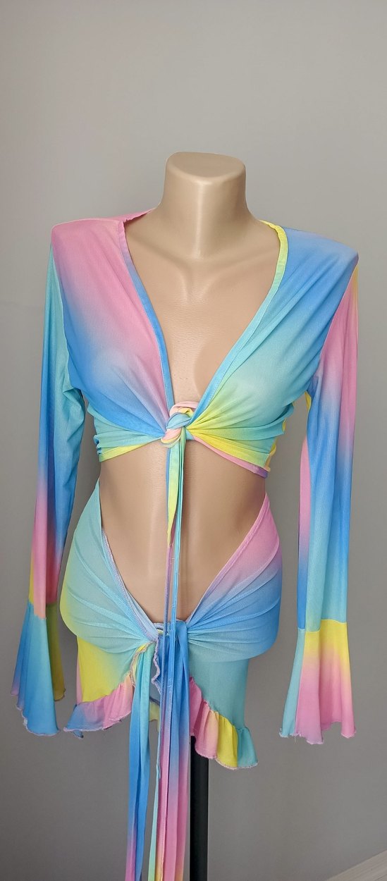 Pastel Renkli Kadın Drapeli Pareo - Görsel 2