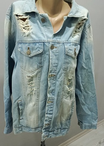 Düğmeli Açık Mavi Kadın Denim Ceket