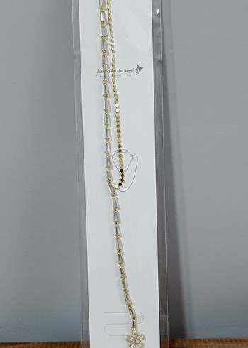 Işıl Işıl Çiçek Detaylı Altın Rengi Kolye - Görsel 8