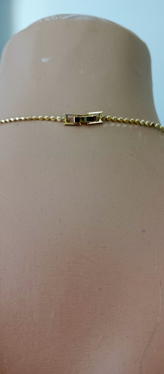 Işıl Işıl Çiçek Detaylı Altın Rengi Kolye - Görsel 4