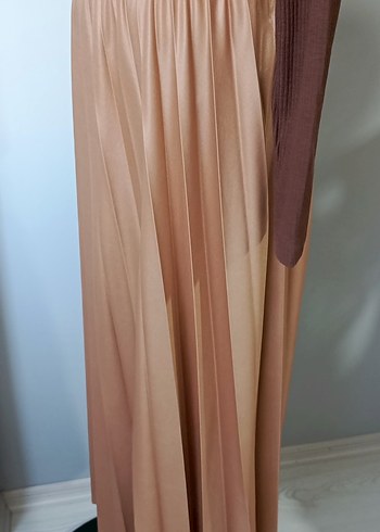 Bej Pileli Kadın Uzun Etek - Görsel 4