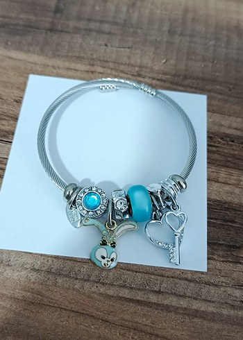 Bohem Renkli Boncuklu Turkuaz  Cahrm Bileklik - Görsel 5