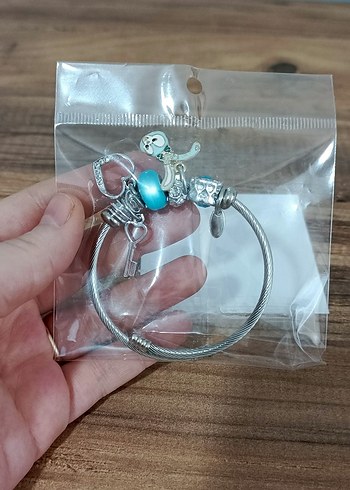 Bohem Renkli Boncuklu Turkuaz  Cahrm Bileklik - Görsel 4