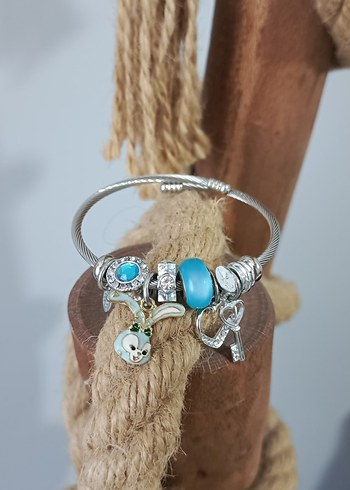 Bohem Renkli Boncuklu Turkuaz  Cahrm Bileklik - Görsel 9