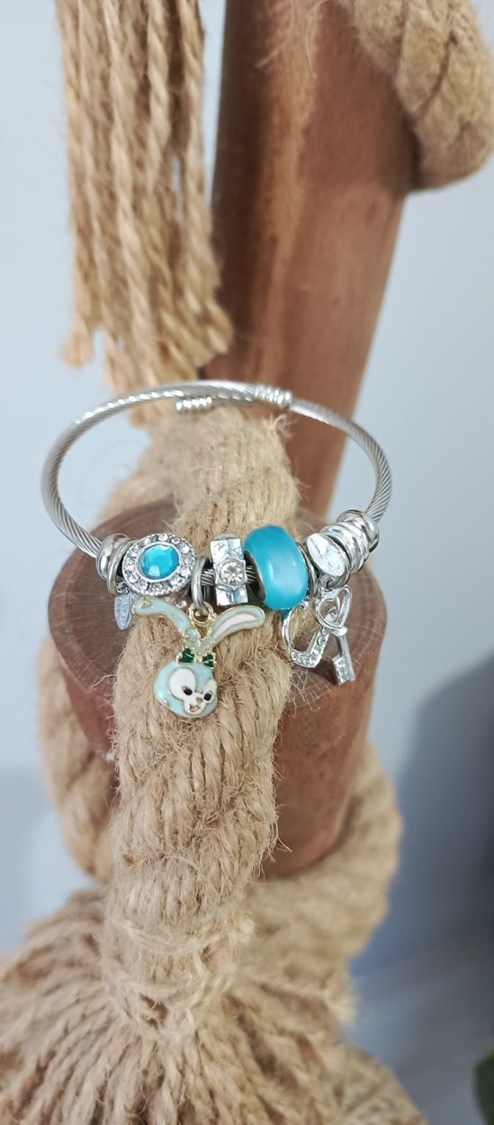 Bohem Renkli Boncuklu Turkuaz  Cahrm Bileklik - Görsel 3