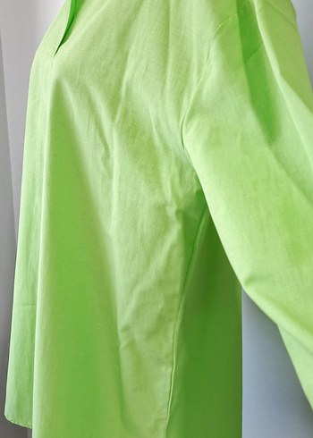 Uzun Kollu Yeşil Kadın Gömlek - Görsel 4