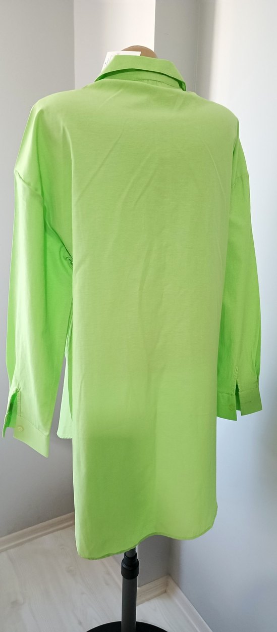 Uzun Kollu Yeşil Kadın Gömlek - Görsel 3