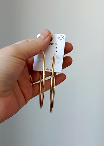 Parlak Altın Midi Halka Küpeler - Görsel 8