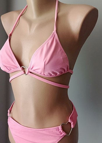 s Beden Pembe Mini Strappy Bikini