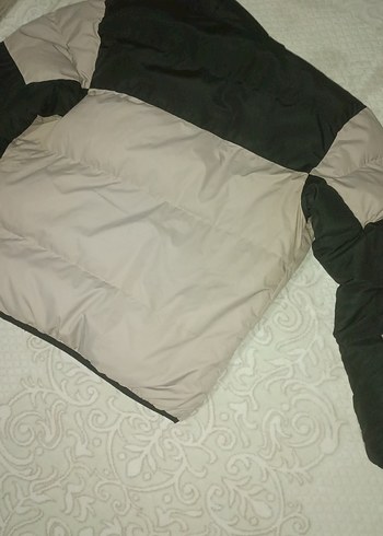 Gri Siyah Kapüşonlu Fermuarlı nike Erkek Mont - Görsel 2