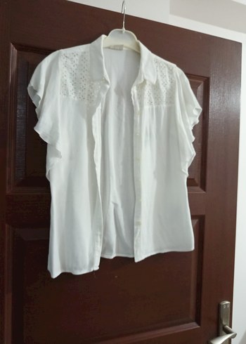 12 13 yaş beyaz kız çocuk gömlek - Görsel 2