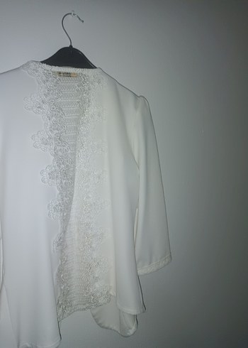 Düğmeli Beyaz Kadın Keten Blazer Ceket - Görsel 2