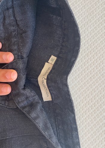 Lacivert Rahat Kesim KetenŞortu - Görsel 2