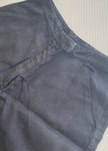 Lacivert Rahat Kesim KetenŞortu - Görsel 3