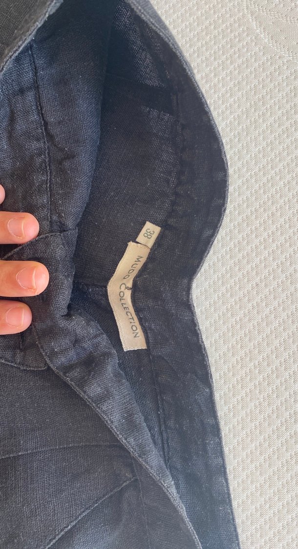 Lacivert Rahat Kesim KetenŞortu - Görsel 2