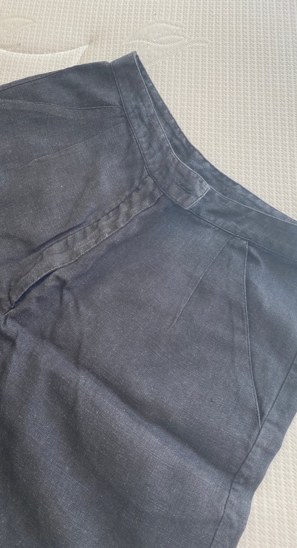 Lacivert Rahat Kesim KetenŞortu - Görsel 3