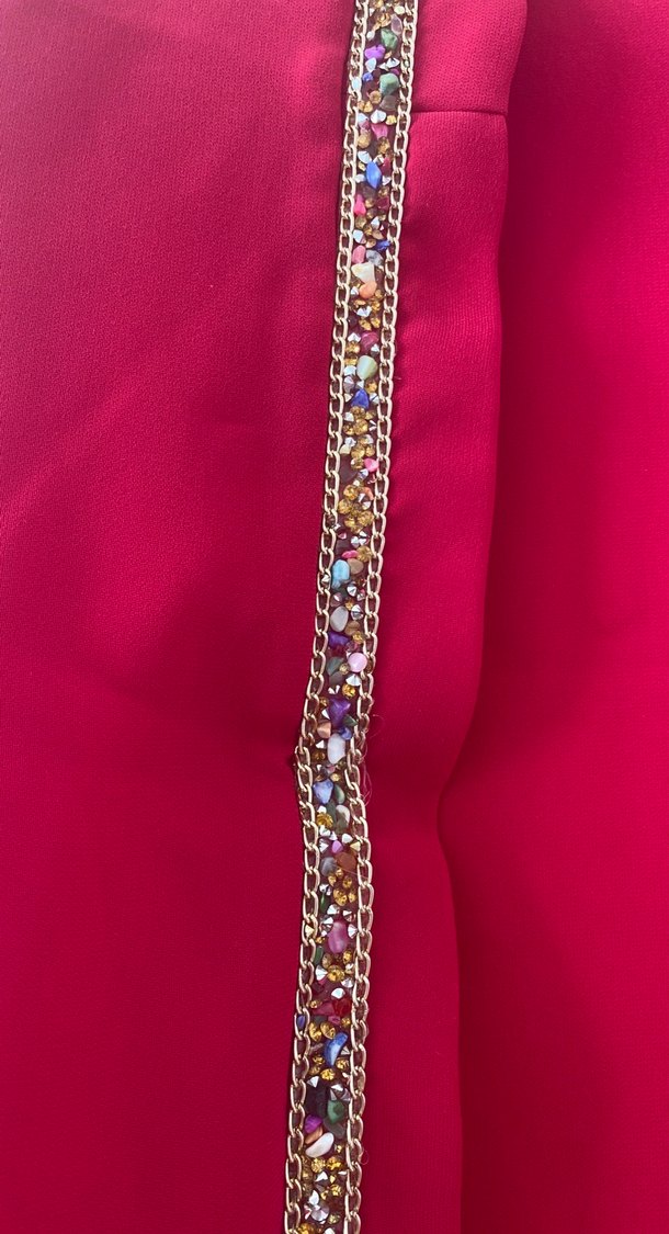 Bordo İşlemeli Salaş Kadın Ceket - Görsel 2