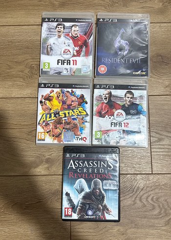 PS3 Oyun Seti: FIFA, Resident Evil, Assassin's Creed