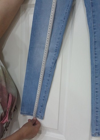 36 Beden Pastel Mavi Kadın Denim Pantolon