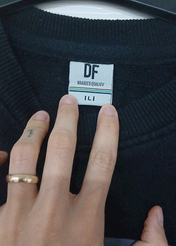 Defacto Siyah Baskılı Uzun Kollu Goth Sweatshirt