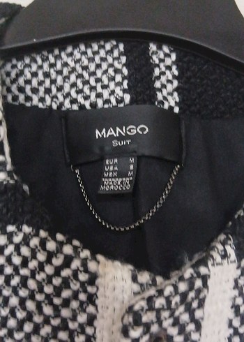 Mango Gri Kareli Midi Kadın Ceket