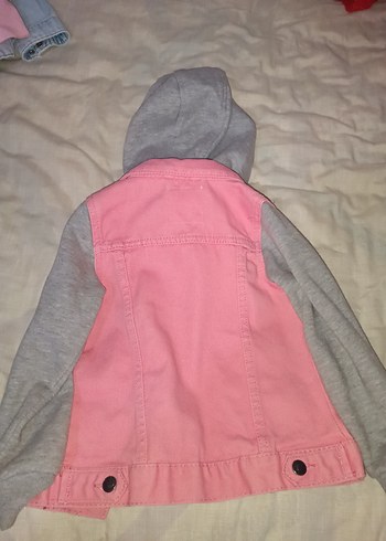 Düğmeli Pembe Gri Kız Ceket - Görsel 4