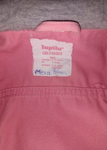 Düğmeli Pembe Gri Kız Ceket - Görsel 3