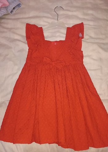 kırmızı kız çocuk elbisesi kurdaleli - Görsel 2