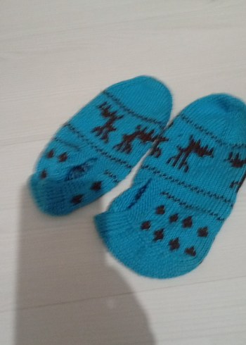 Nakışlı Erkek Çocuk Mavi Çorap - Görsel 4